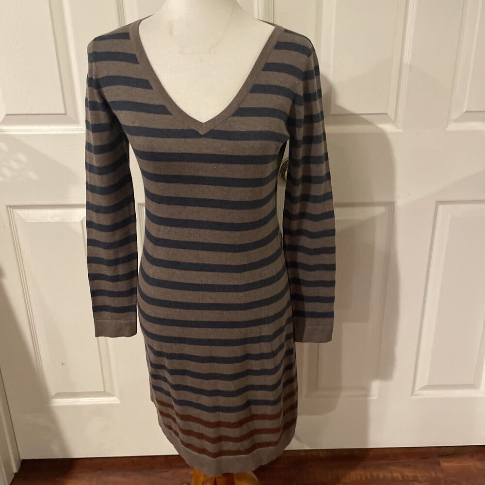Peruvian Connection Womens Pima Cotton Dress Sz Small Striped Quiet Luxury